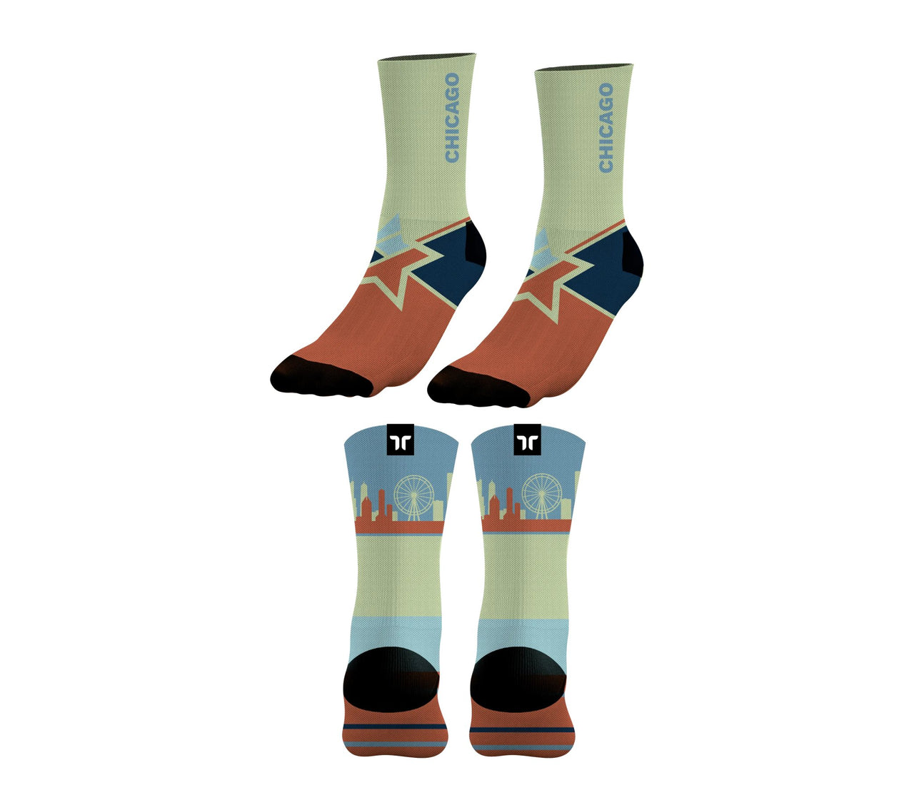 Marathon Compression Socks | Chicago Edition - Thersipo - Marathon Runners - Perfect Gift For Marathon Runner